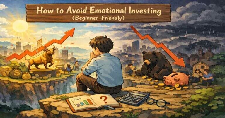 Avoid emotional investing by staying calm during market rises and crashes