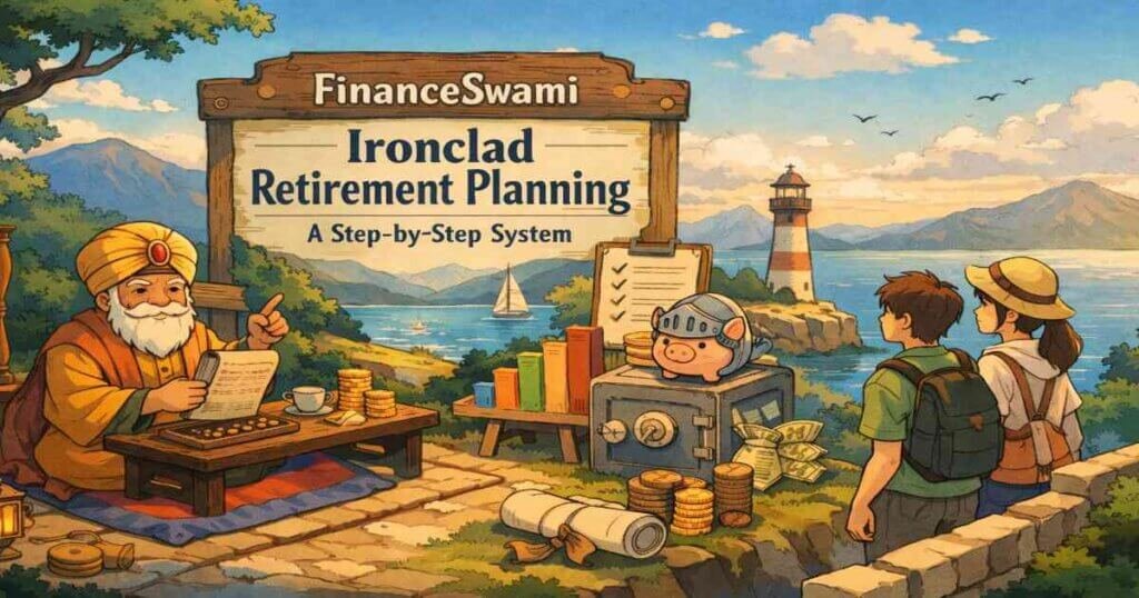Retirement planning framework showing a step-by-step system for long-term income and capital preservation