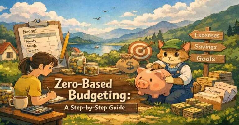 Zero-based budgeting system showing income, expenses, savings, and goals planned step by step