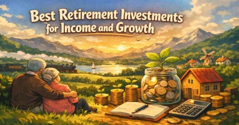 Best retirement investments portfolio showing index funds, dividend income strategy, and long-term growth planning