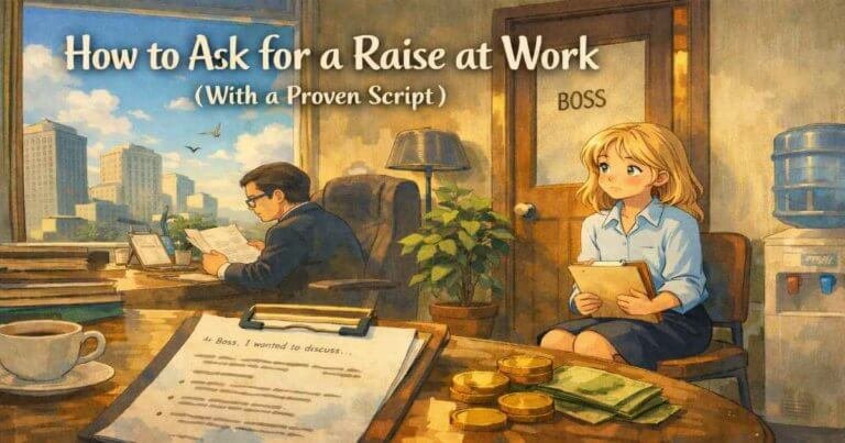 Professional preparing how to ask for a raise at work during a meeting with manager