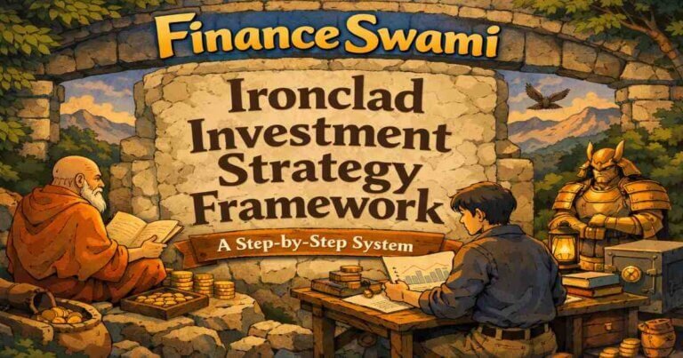 Investment strategy framework showing a long-term stock-focused approach to building wealth