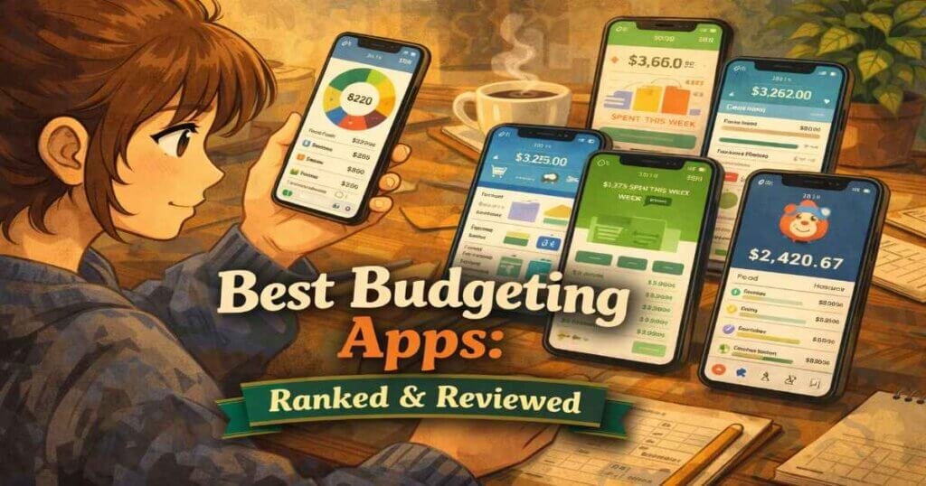 Best budgeting apps comparison showing expense tracking, spending charts, and money management dashboards